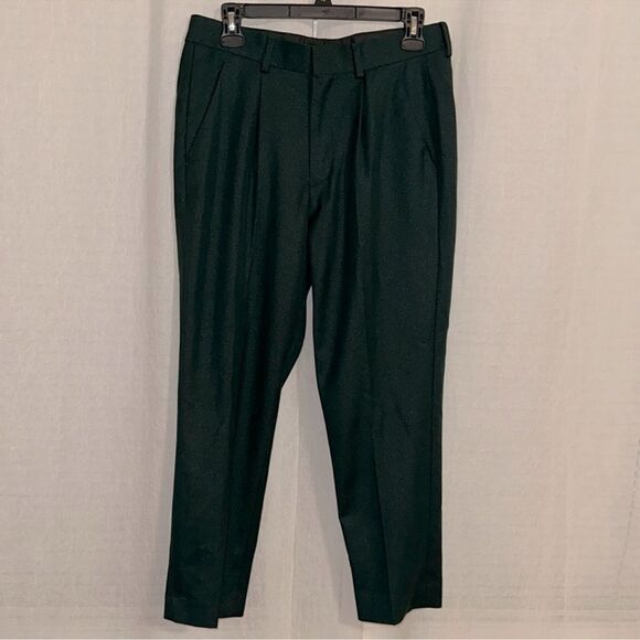 ASOS 30 x 24 Shimmery Winter Green Capri Dress Slacks Senior Ball - Picture 1 of 11